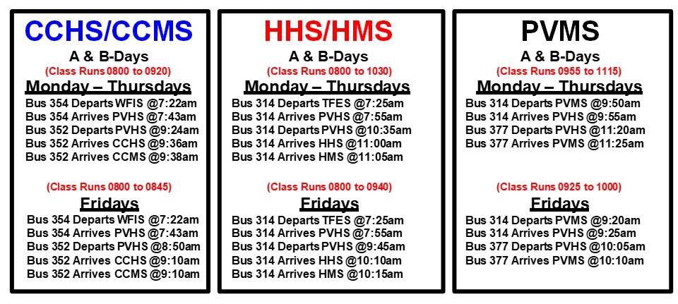 Bus & Class Schedule