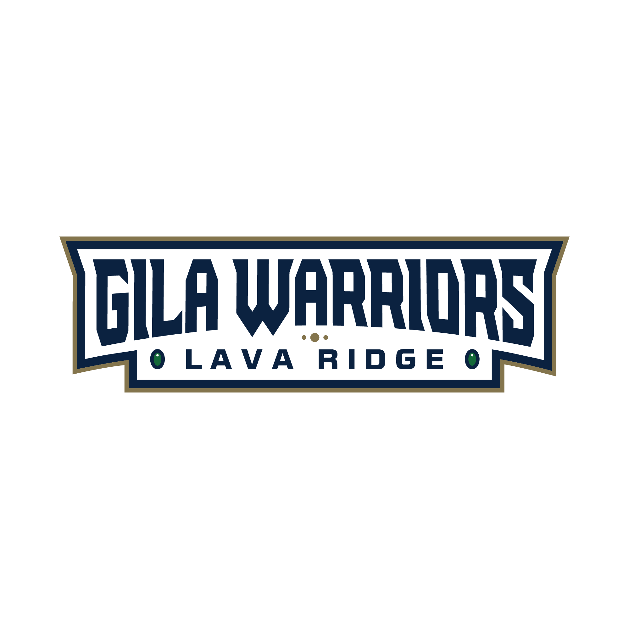 Gila Warriors Lava Ridge school logo with white contrast.